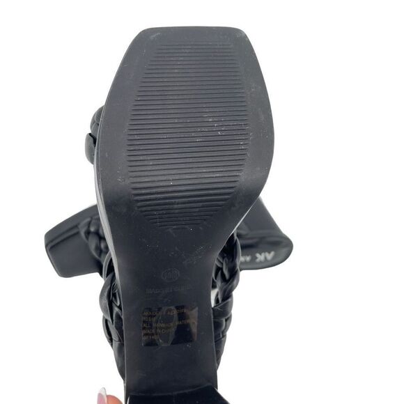 Anne Klein Aiden Chunky Platform Black Faux Leather Block Heel Sandal Size 10 - Picture 9 of 16